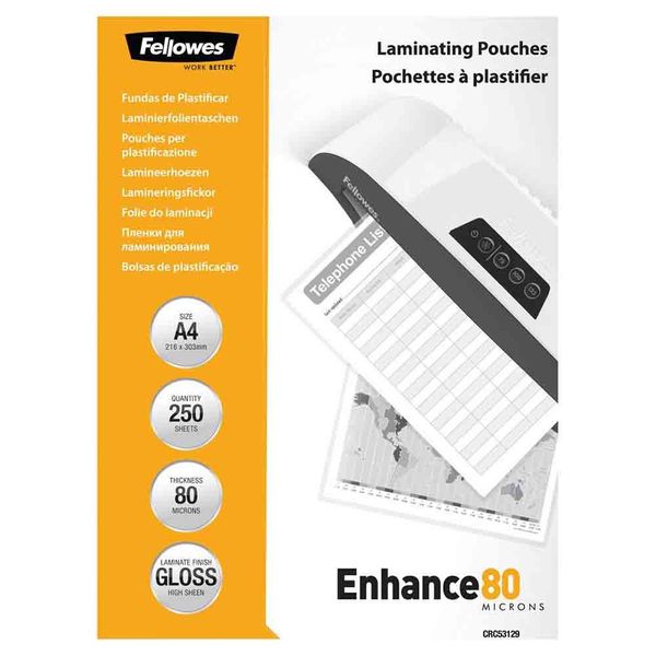 Laminovacie fólie Fellowes 216 x 303 mm, A4, 80 mic.