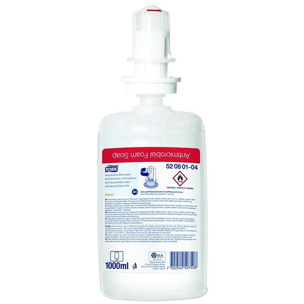 Mydlová pena TORK 1 000 ml, antimikrobiálna, patróna číra