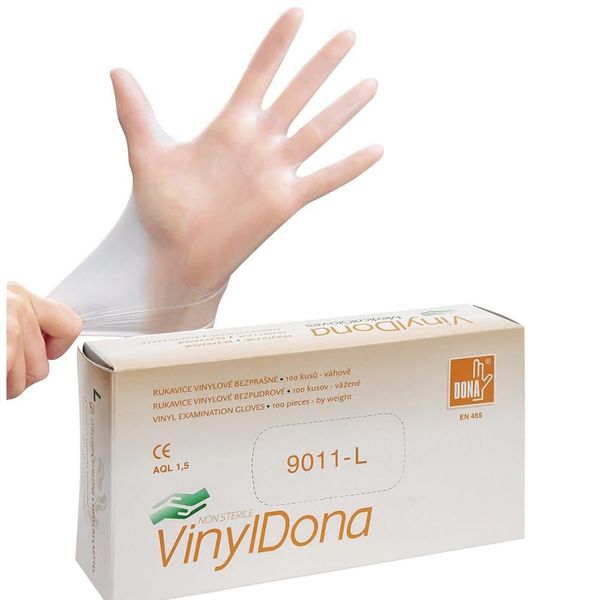 Rukavice DONNA vinylové nepúdrované, veľkosť L