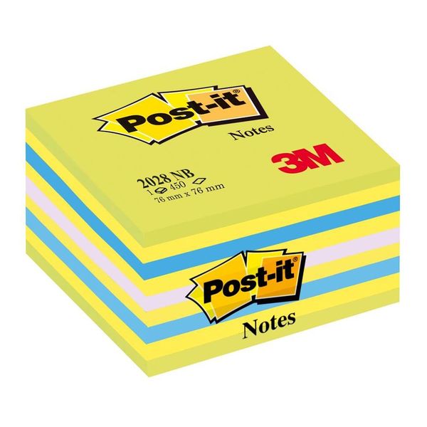 Samolepiaci bloček kocka Post-it 76 x 76 mm neónová zelená mix