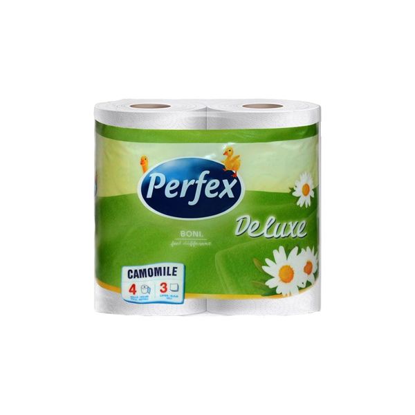 Toaletný papier 3vr PERFEX Deluxe Camomile 18 m, biely